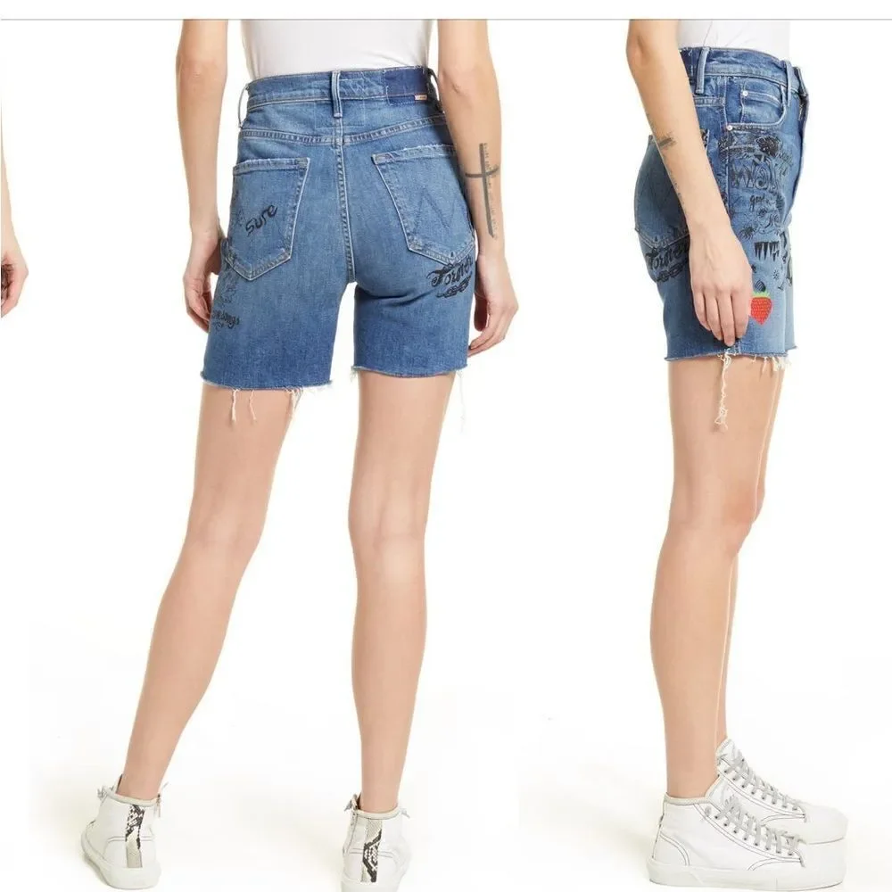 Mother smokin high waist frayed hem shorts size 28 and size 29, NWT